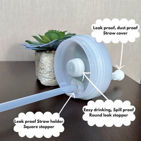 Stanley Cup Leak Stopper Set of 3,for Stanley Cup H1.0/H2.0 40oz/30oz, Stanley Accessories, Stanley Toppers, 2 Stanley Straw Topper, 2 Square Spill Stopper and 2 Round Leak Stopper in Saudi Arabia