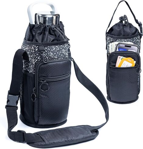 Water Bottle Holder with Strap 64oz Water Bottle Carrier Bag with Phone Pocket - Crossbody Water Bottle Bag - Water Bottle Pouch for gallon water bottle in Saudi Arabia