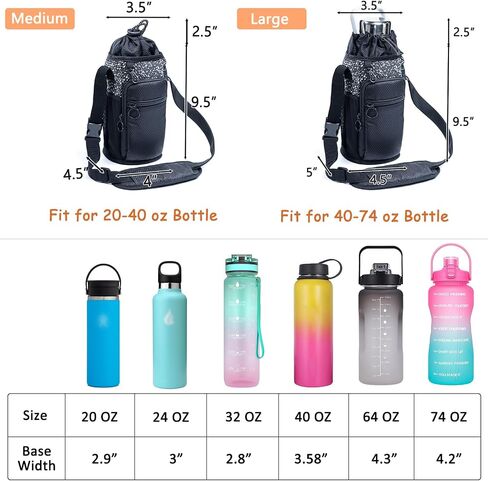 Water Bottle Holder with Strap 64oz Water Bottle Carrier Bag with Phone Pocket - Crossbody Water Bottle Bag - Water Bottle Pouch for gallon water bottle in Saudi Arabia
