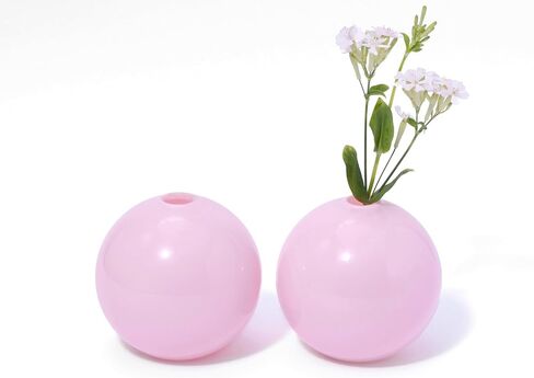 Bud vase Set of 2, Ball Shape vase, Clear vase, Gift, Room Deco, Small Vintage vase for Living Room, Dinning Table, Bedroom, Centerpieces, Entryway, Office, Wedding, Table, Shelf in Saudi Arabia