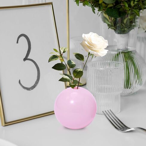 Bud vase Set of 2, Ball Shape vase, Clear vase, Gift, Room Deco, Small Vintage vase for Living Room, Dinning Table, Bedroom, Centerpieces, Entryway, Office, Wedding, Table, Shelf in Saudi Arabia
