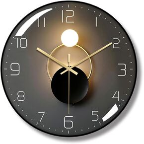 Ergocar Wall Clock, Art Deco Wall Clock, Non-Ticking Silent Modern Metal Wall Clock, Suitable for Living Room, Bedroom, Office,Study Room