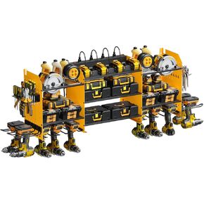 Upgrade Large Power Tool Organizer Wall Mount with Charging Station Tool Storage Rack with 6.5FT Power Strip 10 Drill Holder and Storage Rack for Garage Organization