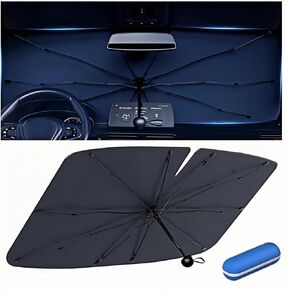 مظلة شمسية للزجاج الأمامي للسيارة، مظلة سيارة قابلة للطي، [طلاء تيتانيوم فضي نانو] تحمي السيارة من أشعة الشمس والأضرار الحرارية وتحافظ على برودتها وتحمي الجزء الداخلي in Kuwait