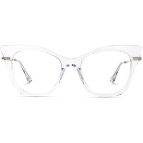 Zeelool Classic Acetate Oversized Cat Eye Glasses Frame with Non-prescription Clear Lens for Women Albelo ZJGA111978