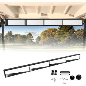 Universal Golf Cart 4 Panel Rear View Mirror for EZGO Club Car Yamaha, 35.8" Length Wide Angle Panoramic Mirror Eliminate Blind Spots for ATV UTV SUV Vans Trucks, Included All Hardware