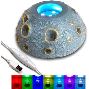 2 Pieces 4″ Wood 5 LED Light Base 10 Color Mode Constant Color, for Display 3D Crystal Glass Statue Art Decoration, Adjustable Speed or Brightness
