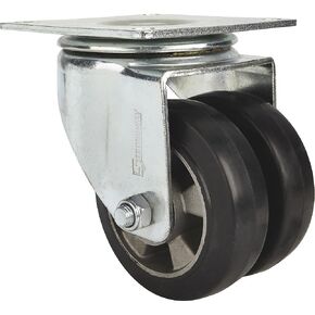 Strongway 6in. Swivel Heavy-Duty Dual-Wheel Caster - 1,800-Lb. Capacity, Rubber Wheels/Aluminum Core