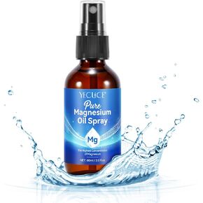 Magnesium Oil Spray, Pure Magnesium Spray for Feet, Magnesium Supplement Fast Absorbent for Leg, Muscle, Bone Health Supplement Topical (2 fl oz)