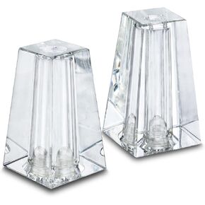 Set 2 Mini Crystal Salt & Pepper Shakers Set,Modern Art Glass Kitchenware Ornaments,Essential Dining Table Refillable Tool Creative Housewarming Gift