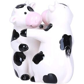 Pacific Giftware Hugging Cows Magnetic Ceramic Salt and Pepper Shakers Set