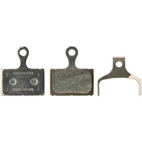 SHIMANO Spares K03S Disc Brake Pads and Spring, Steel Backed, Resin, One, One Size, 8Y898010, Black/White