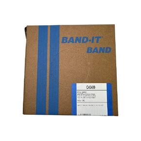 BAND-IT C40499 316 Stainless Steel Uncoated Band, 1/2" Width X 0.030" Thick, 100 Feet Roll