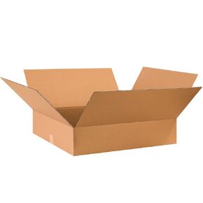 BOX USA 28x24x6 Flat Corrugated Boxes, Flat, 28L x 24W x 6H, Pack of 10 | Shipping, Packaging, Moving, Storage Box for Home or Business, Strong Wholesale Bulk Boxes