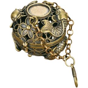 GANAZONO Hanging Incense Burner Hanging Incense Burner Ball Hollow Censer Copper Charcoal Incense Burner with Chain for Purifying Cleansing Healing Metaphysical Meditation Antique Home Room Censer