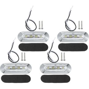 Motoforti Universal Interior Boat Navigation Lights, Marine Boat Lights Decoration Light for Boat Bow Stern Kayak Yacht, Waterproof, Metal ABS, White, 4pcs