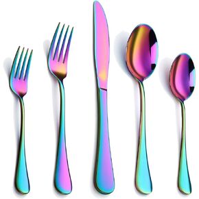 Silverware Set, 30-Piece Stainless Steel Modern Flatware Set for 6, Cutlery Utensils Knives/Forks/Spoons Service for 6, Mirror Polished, Dishwasher Safe