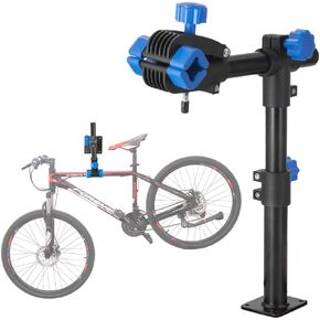 teraysun Bike Repair Stand Wall Work bench Mount Rack Workstand Bike Clamp Height Adjustable Home Bicycle Maintenance Rack Bike Repair Rack for Road Mountain Bikes