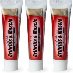 CareAll Capsaicin Arthritis, Muscle, and Joint Cream 1.5 oz. (3 Pack), Relief of Minor Aches and Pains from Backache, Sprains, Strains, Arthritis. Fragrance Free
