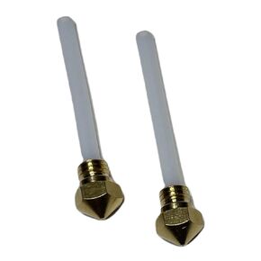 0.4mm Brass Hotend Extruder Nozzles with PTFE Tubes for QIDI X-One, X-Plus, and X-Max Printers 2 Pack (36mm)
