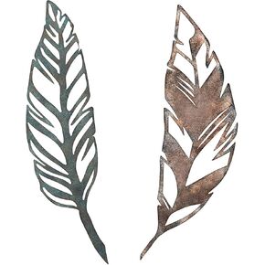 Retrome Metal Feather Wall Decor, Set of 2