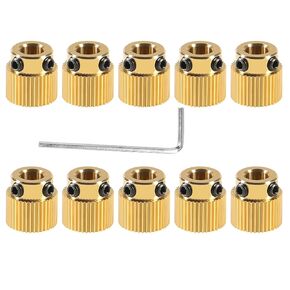 DIANN 10pcs 40 Teeth Extruder Drive Gear Wheel Brass Compatible with 3D Printer Ender 3 V2/ Ender 3/ Ender 3 Pro/Ender 5/ CR-10/10S 20/20 Pro