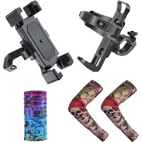 Bike Water Bottle Holder and Phone Holder Set, Ultra-Light Bicycle Bottle Cages with Screws Tool, Universal Stroller Cup Holders, Universal Drinks Holder for Bikes, Trolleys or Walkers