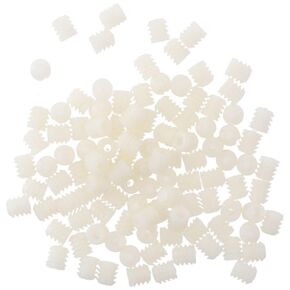 FEIYING 100Pcs Plastic Dowel,Hinge Expansion Dowels,White Dowels Door Hinge,Furniture Connector Fasteners, Pre-Embedded Expansion Nylon Nuts for Drawer Bed Table Repair