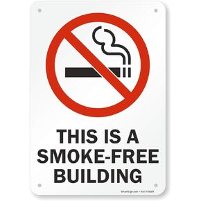 SmartSign "This Is A Smoke-Free Building" Sign | 7" x 10" Plastic