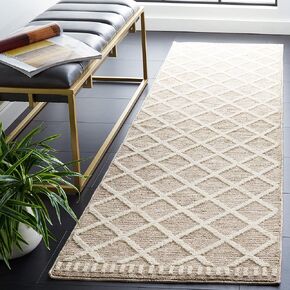 SAFAVIEH Easy Care Collection Accent Rug - 2' x 3', Beige & Ivory, Boho Trellis Design, Non-Shedding & Easy Care, Machine Washable Ideal for High Traffic Areas in Foyer, Living Room, Bedroom (ECR116B)