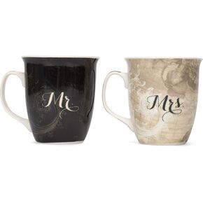 Dicksons Where You Go Mr. and Mrs. Ruth 1:16 18 Ounce New Bone China Coffee Mug Set of 2