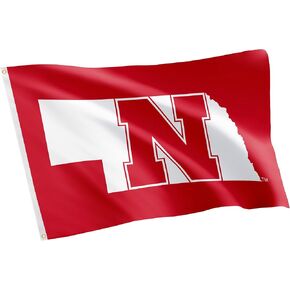 Desert Cactus University of Nebraska Flag Huskers GBR NU Huskers Flag Banners 100% Polyester Indoor Outdoor 3x5 feet Flags (Style 3)
