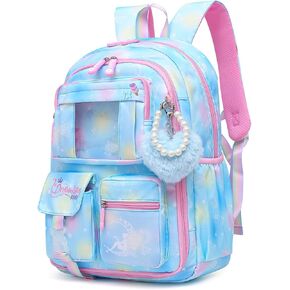 Sweet Girls Backpack - Stylish Splash-resistant School Bag with Multiple Pockets & Trendy Laptop Compartment（17inch Set Blue）