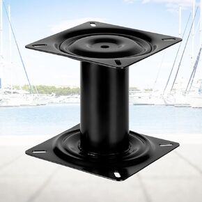 Boat Seat Pedestal 7" Height, Black Powder Coated 7" Seat Pedestal,Durablity Non-Swivel Mounting Point, Reinforced Welded Joints (Boat Seat Pedestal)