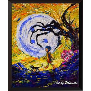 Uhomate Coraline Vincent Van Gogh Starry Night Posters Home Canvas Wall Art Print Poster Baby Gift Nursery Decor Living Room Wall Decor A131 (8X10)