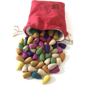 Backflow Incense Cones 100 Pcs | Mixed Natural Scents - Apple Rose Lily Tulips Rosemary Lavender Sandalwood and More | Backflow Cone