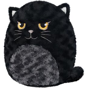 14" Cute Black Cat Plush Pillows, Cute Cat Stuffed Animals for Squish & Collect, Soft Stuffed Cat Plushies for Cat Decor, Kawaii Plushies Birthday Cat Pillow Black Cat Gifts for Girls Boys