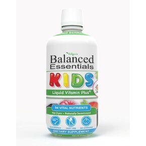 Wellgenix Balanced Essentials Liquid Kids Vitamin - Nutritional Multivitamin for Picky Eaters - Boost Immune System and Overall Health -Children, Toddler -Berry Flavor 16 Fl Oz