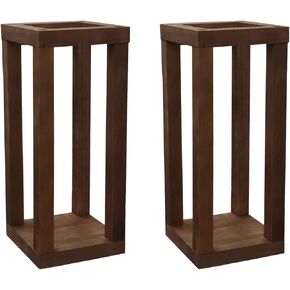 2 Sets 12" Rustic Wedding Table Decoration Farmhouse Decor Wooden Candle Holder Wedding Decoration