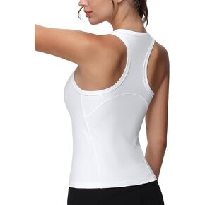 Dragon Fit Women's Workout Tank Tops Slim Fit Yoga Racerback Basic Sleeveless Gym Athletic Tops