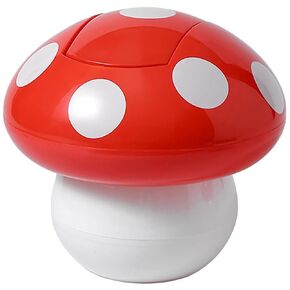 MAGICLULU Mushroom Mini Trash Can with Lid, Tiny Desktop Garbage Bin Plastic Mini Wastebasket Trash Can Cute Wastepaper Basket for Bathroom Vanity Tabletop Mushroom Decor