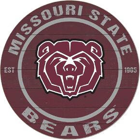 Missouri State University Bears Colored Circle Sign, 20x20 Inches, Bears Decor for Dorm, Fan Cave, Living Room; Display Your Team Spirit with This Unique Missouri State Bears Wall Art