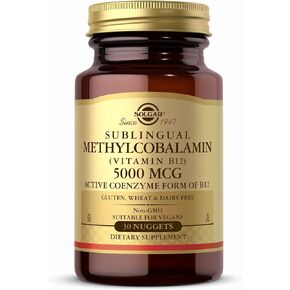 SOLGAR Methylcobalamin (Vitamin B12) 5000 mcg - 60 Nuggets, Pack of 3 - Supports Energy Metabolism - Vitamin B - Non-GMO, Vegan, Gluten Free - 180 Total Servings