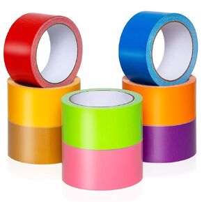 [8 Pack] Rainbow Colored Duct Tape, 15 Yards x 2 Inch Duct Tape Heavy Duty Waterproof, No Residue, Bright Duct Tape Colors and Patterns for Packaging, Arts Crafts, Color-Coding, and DIY Projects