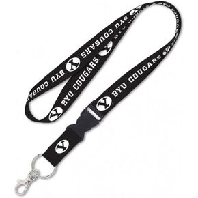 WinCraft Brigham Young Cougars BYU Premium Lanyard Key Chain Blackout Edition 23 inches Long, 1 inch Wide