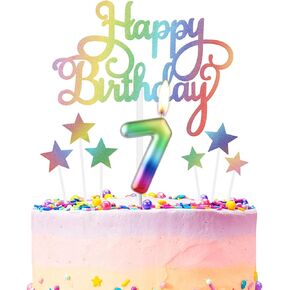 Rainbow Number 1 Birthday Candle for Cake,Rainbow Birthday Candles Cake Toppers,1st Birthday Candle,3D Number Candles for Birthday Cake Party Decoration Wedding Anniversary Celebration Supplies