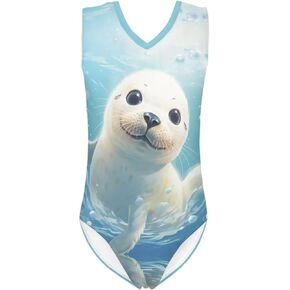 Gymnastics Leotards for Girls Boys One Piece Sleeveless for Girls 3-14 Years Quick Drying Bathing Suit