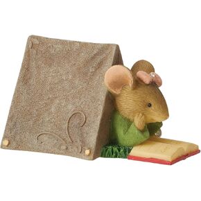 Enesco Tails with Heart Happy Camper Ghost Story Mouse Miniature Figurine, 1.54 Inch, Multicolor
