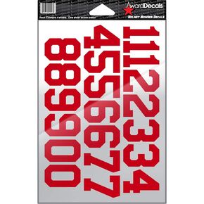 Number Stickers for Helmets White 1.5" 4 SHEETS (Football, Baseball, Softball, Hockey, Lacrosse, Etc.) The Original Award Decals Premium 20mil Thick Helmet Decals Made in The USA Since 1976