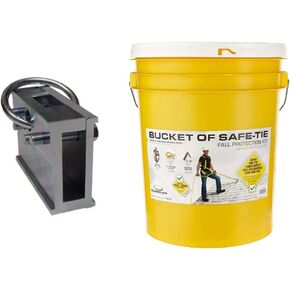 GUARDIAN 10600 Standing Seam Roof Clamp & Bucket of Safe-Tie - 5 Gallon Bucket, 50 ft. Vertical Lifeline Assembly, 5 Temper Reusable Anchor, Safety Harness Kit